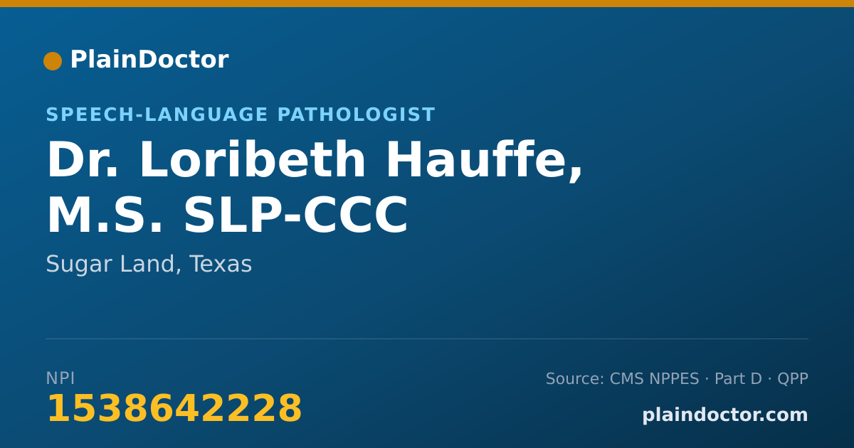 Shareable card for Loribeth Hauffe, M.S. SLP-CCC - Speech-Language Pathologist, Sugar Land, TX