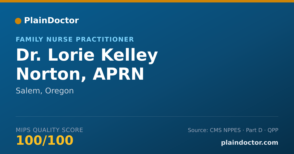 Shareable card for Lorie Kelley Norton, APRN - Family Nurse Practitioner, Salem, OR