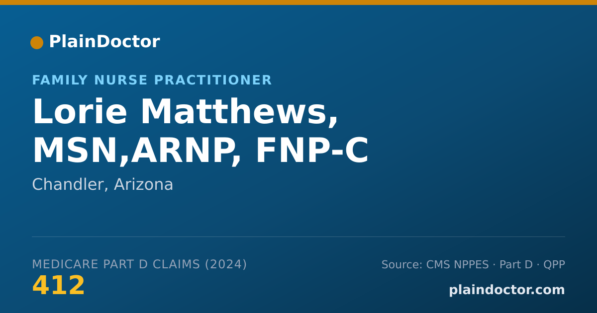 Shareable card for Lorie Matthews, MSN,ARNP, FNP-C - Family Nurse Practitioner, Chandler, AZ
