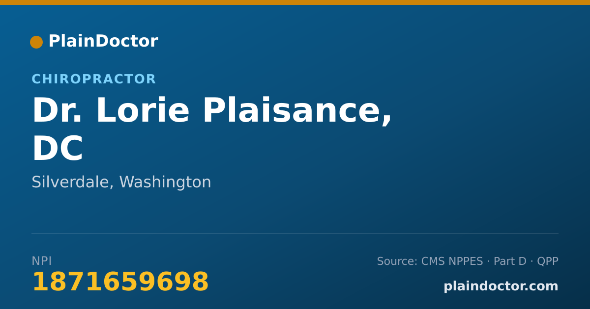 Shareable card for Lorie Plaisance, DC - Chiropractor, Silverdale, WA