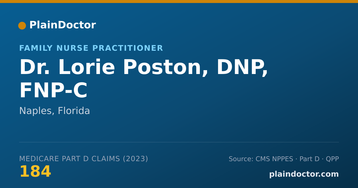 Shareable card for Lorie Poston, DNP, FNP-C - Family Nurse Practitioner, Naples, FL