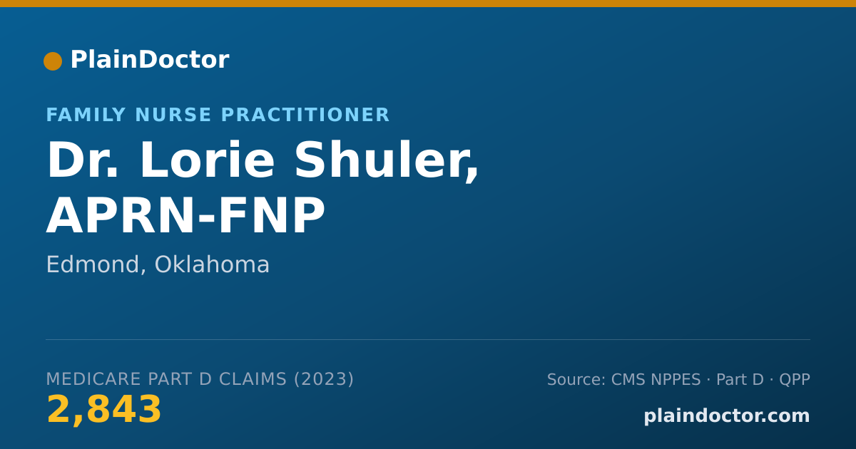 Shareable card for Lorie Shuler, APRN-FNP - Family Nurse Practitioner, Edmond, OK