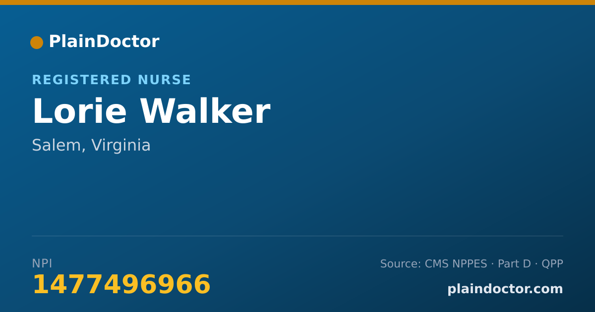Shareable card for Lorie Walker - Registered Nurse, Salem, VA