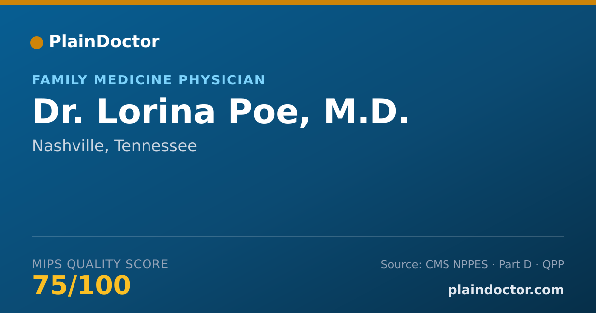Shareable card for Lorina Poe, M.D. - Family Medicine Physician, Nashville, TN