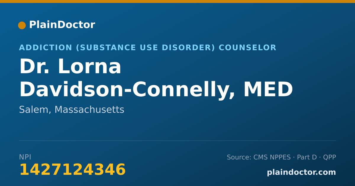 Shareable card for Lorna Davidson-Connelly, MED - Addiction (Substance Use Disorder) Counselor, Salem, MA