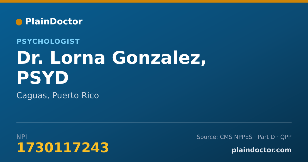 Shareable card for Lorna Gonzalez, PSYD - Psychologist, Caguas, PR