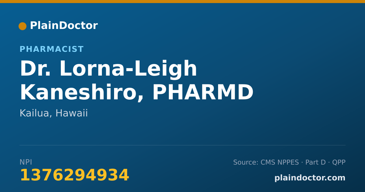 Shareable card for Lorna-Leigh Kaneshiro, PHARMD - Pharmacist, Kailua, HI