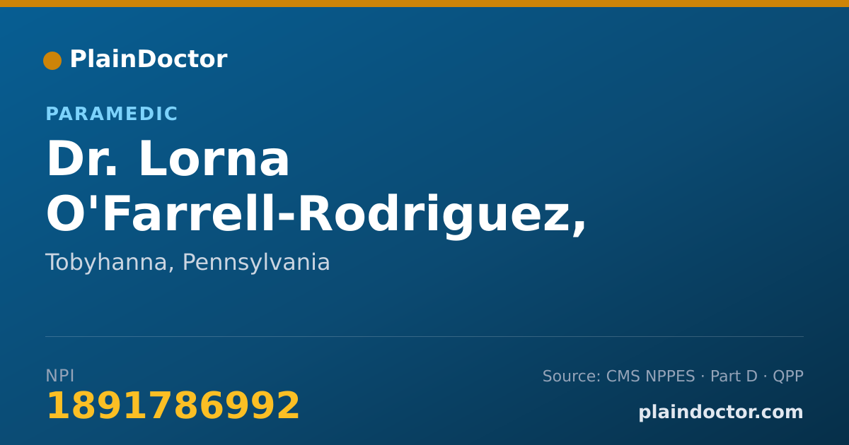 Shareable card for Lorna O'Farrell-Rodriguez, EMT-P - Paramedic, Tobyhanna, PA