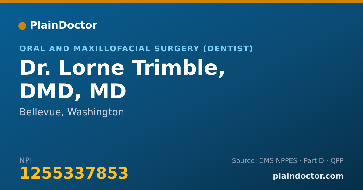Shareable card for Lorne Trimble, DMD, MD - Oral and Maxillofacial Surgery (Dentist), Bellevue, WA