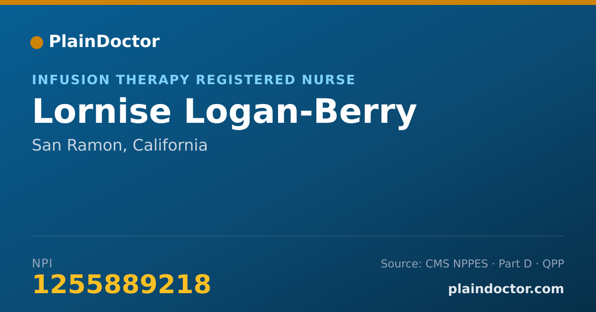 Shareable card for Lornise Logan-Berry - Infusion Therapy Registered Nurse, San Ramon, CA