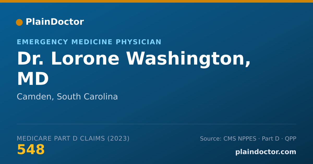 Shareable card for Lorone Washington, MD - Emergency Medicine Physician, Camden, SC