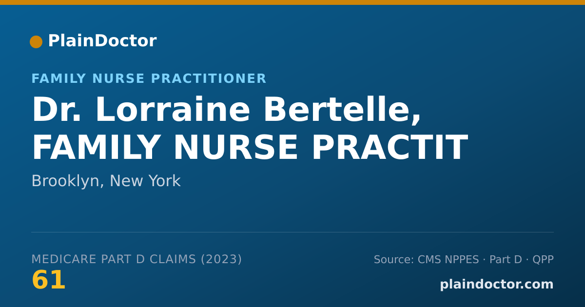 Shareable card for Lorraine Bertelle, FAMILY NURSE PRACTIT - Family Nurse Practitioner, Brooklyn, NY