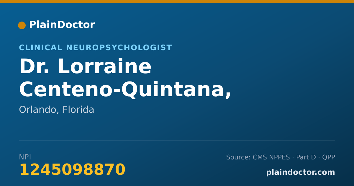 Shareable card for Lorraine Centeno-Quintana, PH.D., M.S.P. - Clinical Neuropsychologist, Orlando, FL