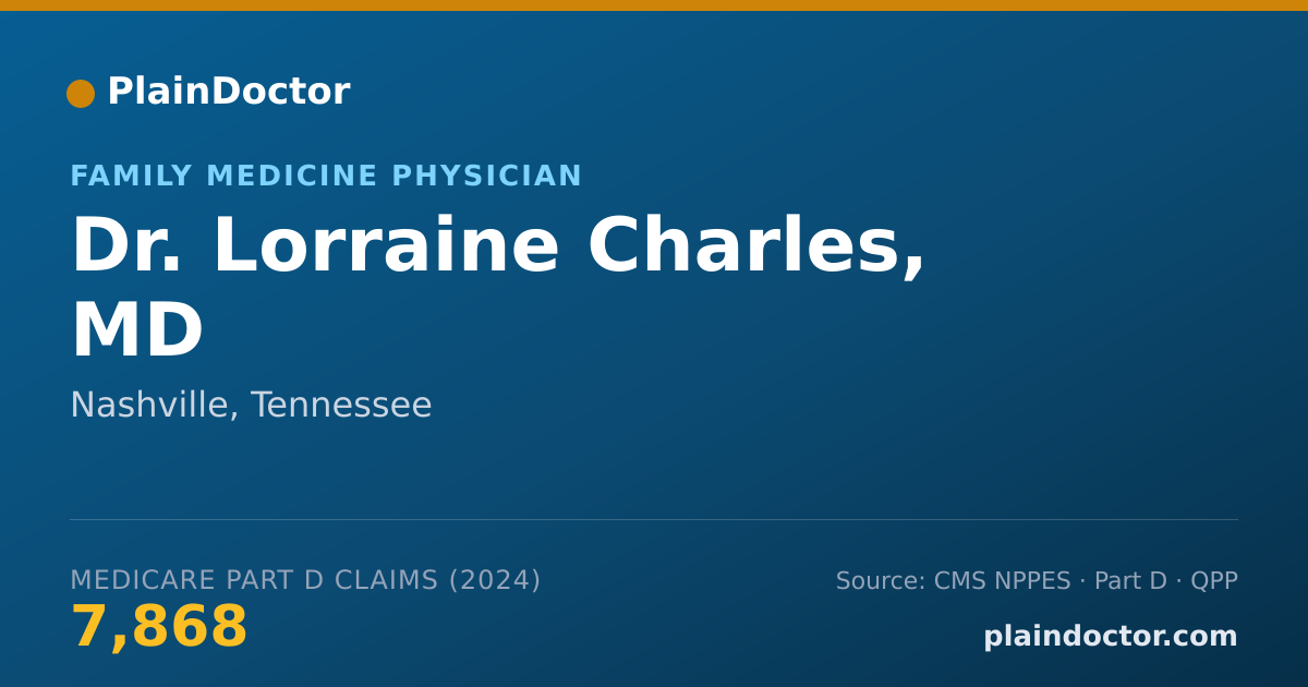 Shareable card for Lorraine Charles, MD - Family Medicine Physician, Nashville, TN