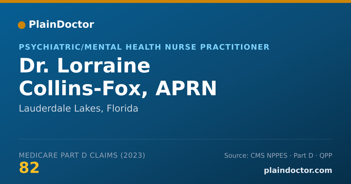 Shareable card for Lorraine Collins-Fox, APRN - Psychiatric/Mental Health Nurse Practitioner, Lauderdale Lakes, FL