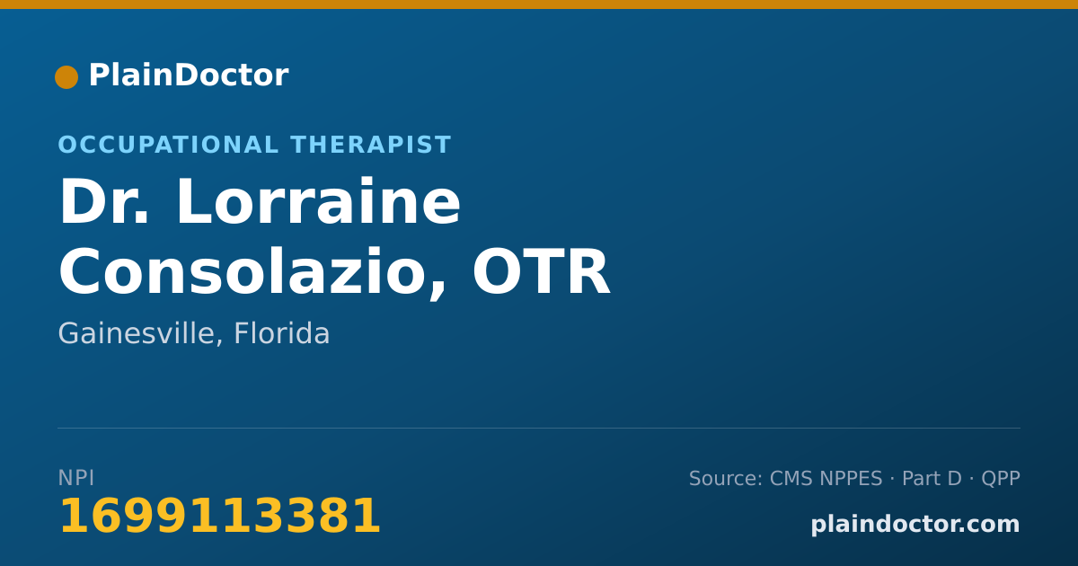 Shareable card for Lorraine Consolazio, OTR - Occupational Therapist, Gainesville, FL