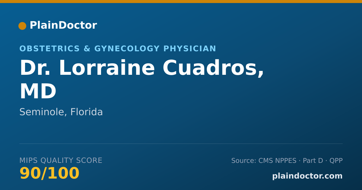 Shareable card for Lorraine Cuadros, MD - Obstetrics & Gynecology Physician, Seminole, FL