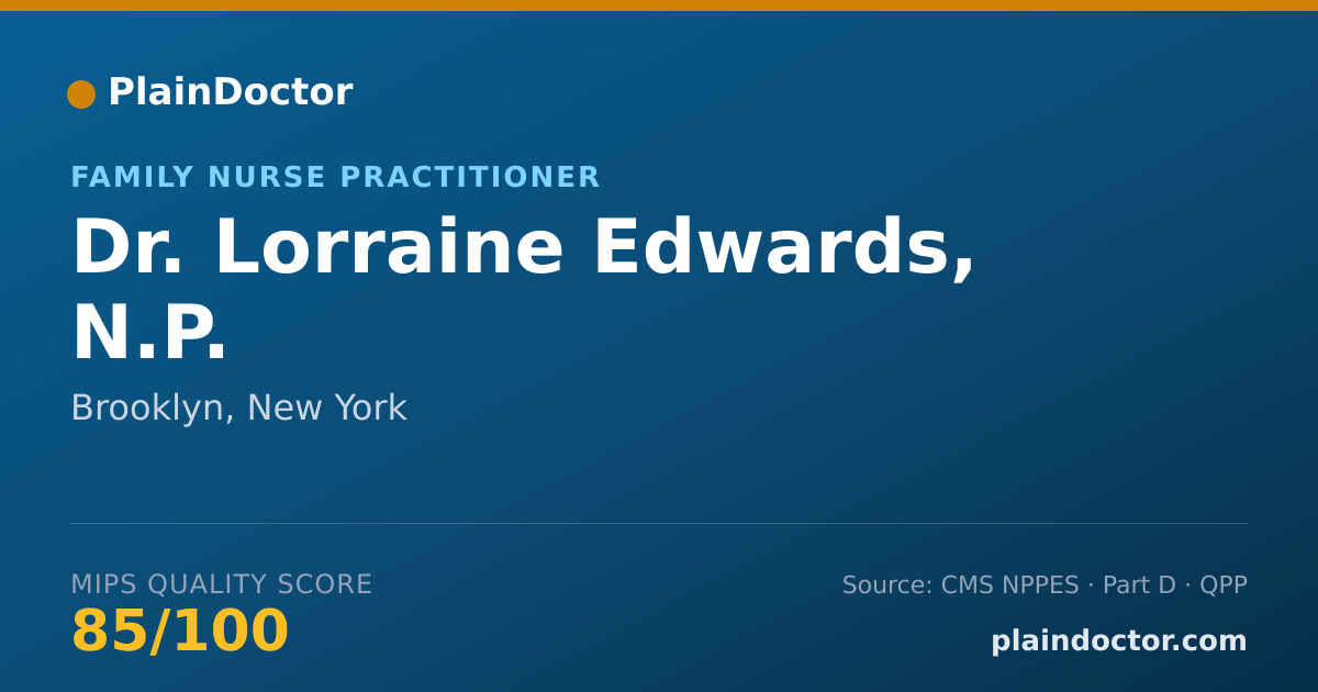 Shareable card for Lorraine Edwards, N.P. - Family Nurse Practitioner, Brooklyn, NY
