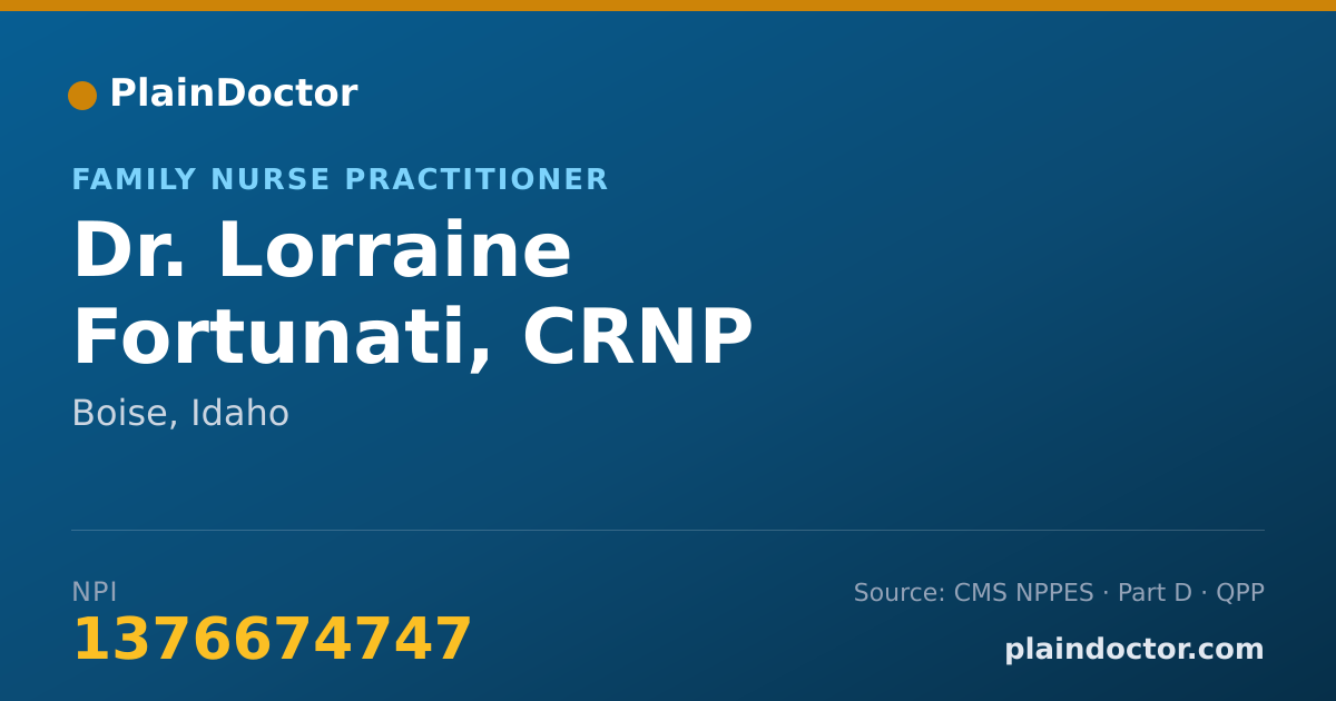Shareable card for Lorraine Fortunati, CRNP - Family Nurse Practitioner, Boise, ID