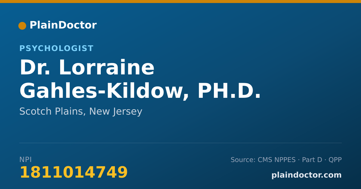 Shareable card for Lorraine Gahles-Kildow, PH.D. - Psychologist, Scotch Plains, NJ