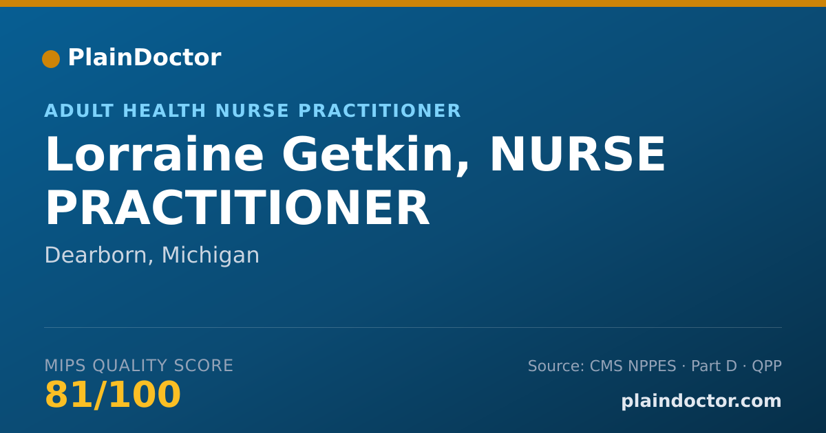 Shareable card for Lorraine Getkin, NURSE PRACTITIONER - Adult Health Nurse Practitioner, Dearborn, MI