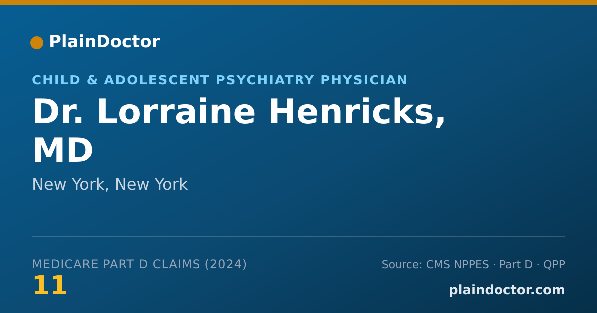 Shareable card for Lorraine Henricks, MD - Child & Adolescent Psychiatry Physician, New York, NY