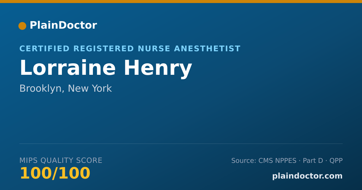 Shareable card for Lorraine Henry - Certified Registered Nurse Anesthetist, Brooklyn, NY