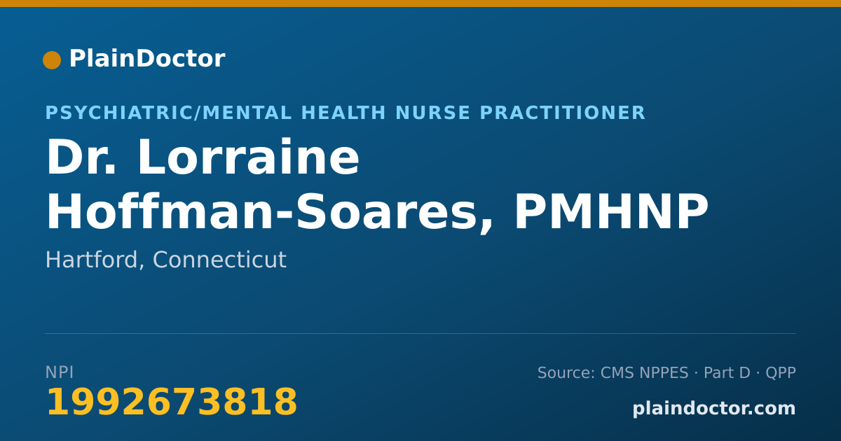 Shareable card for Lorraine Hoffman-Soares, PMHNP - Psychiatric/Mental Health Nurse Practitioner, Hartford, CT