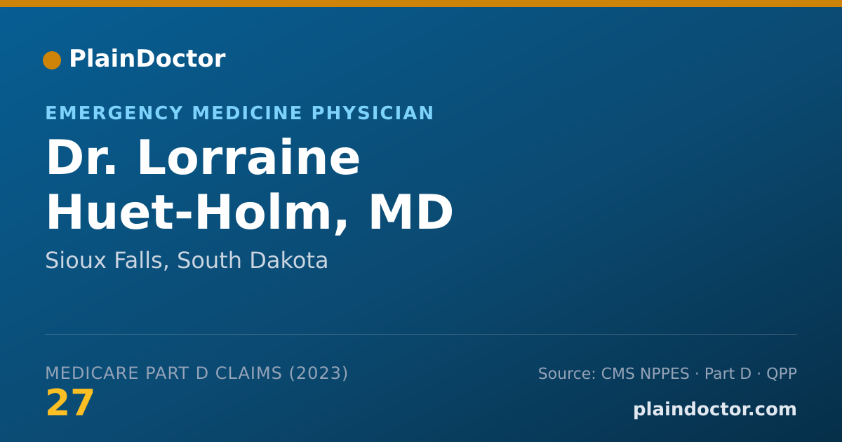 Shareable card for Lorraine Huet-Holm, MD - Emergency Medicine Physician, Sioux Falls, SD