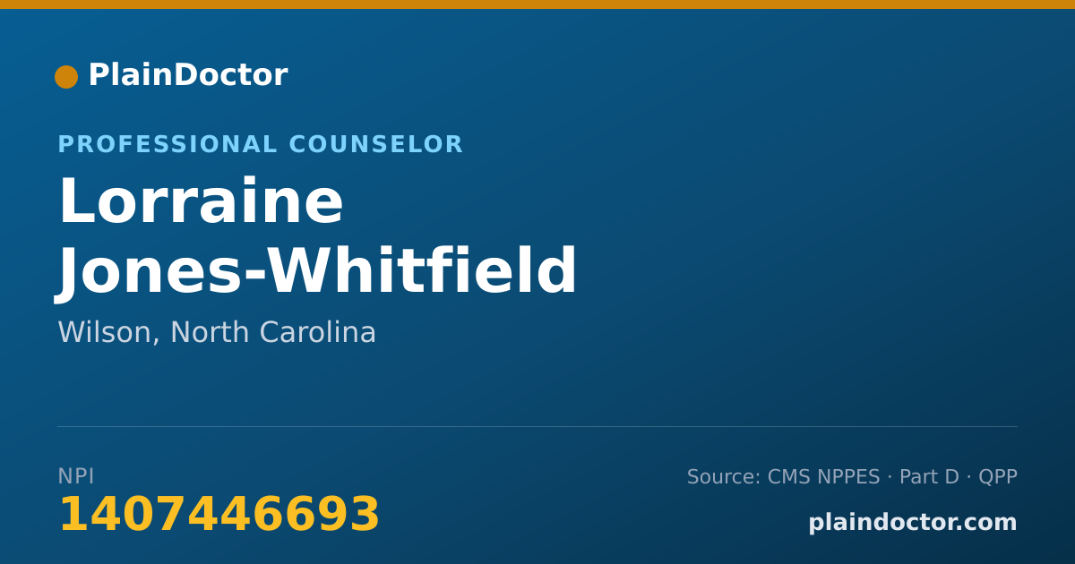 Shareable card for Lorraine Jones-Whitfield - Professional Counselor, Wilson, NC
