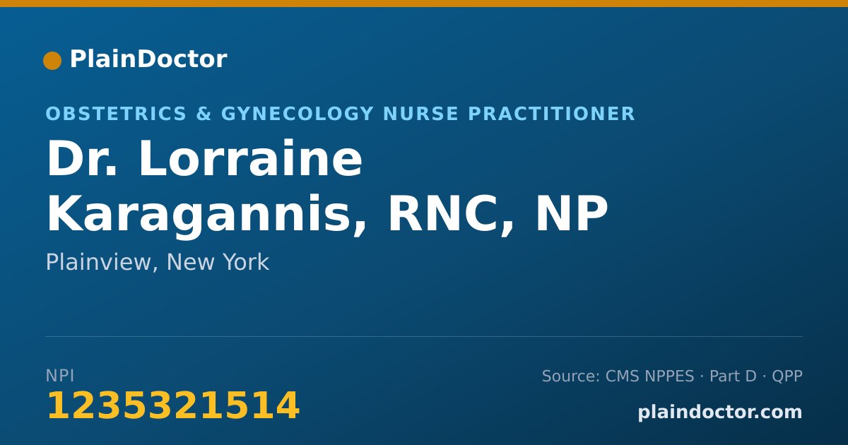 Shareable card for Lorraine Karagannis, RNC, NP - Obstetrics & Gynecology Nurse Practitioner, Plainview, NY
