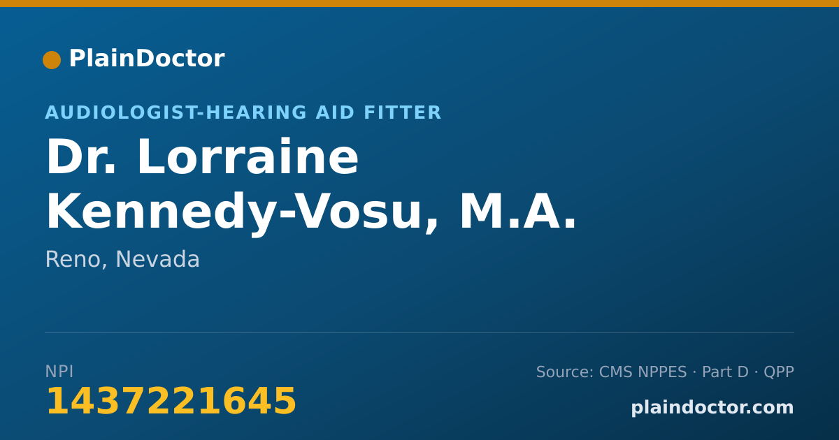 Shareable card for Lorraine Kennedy-Vosu, M.A. - Audiologist-Hearing Aid Fitter, Reno, NV