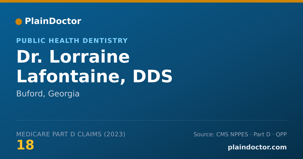 Shareable card for Lorraine Lafontaine, DDS - Public Health Dentistry, Buford, GA
