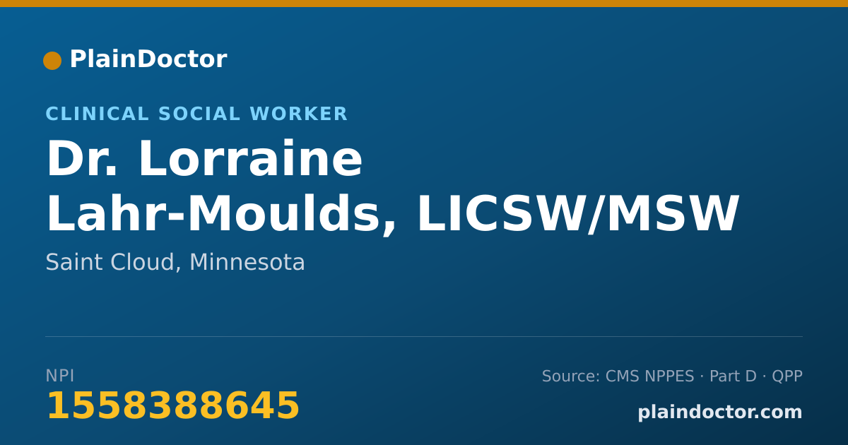 Shareable card for Lorraine Lahr-Moulds, LICSW/MSW - Clinical Social Worker, Saint Cloud, MN