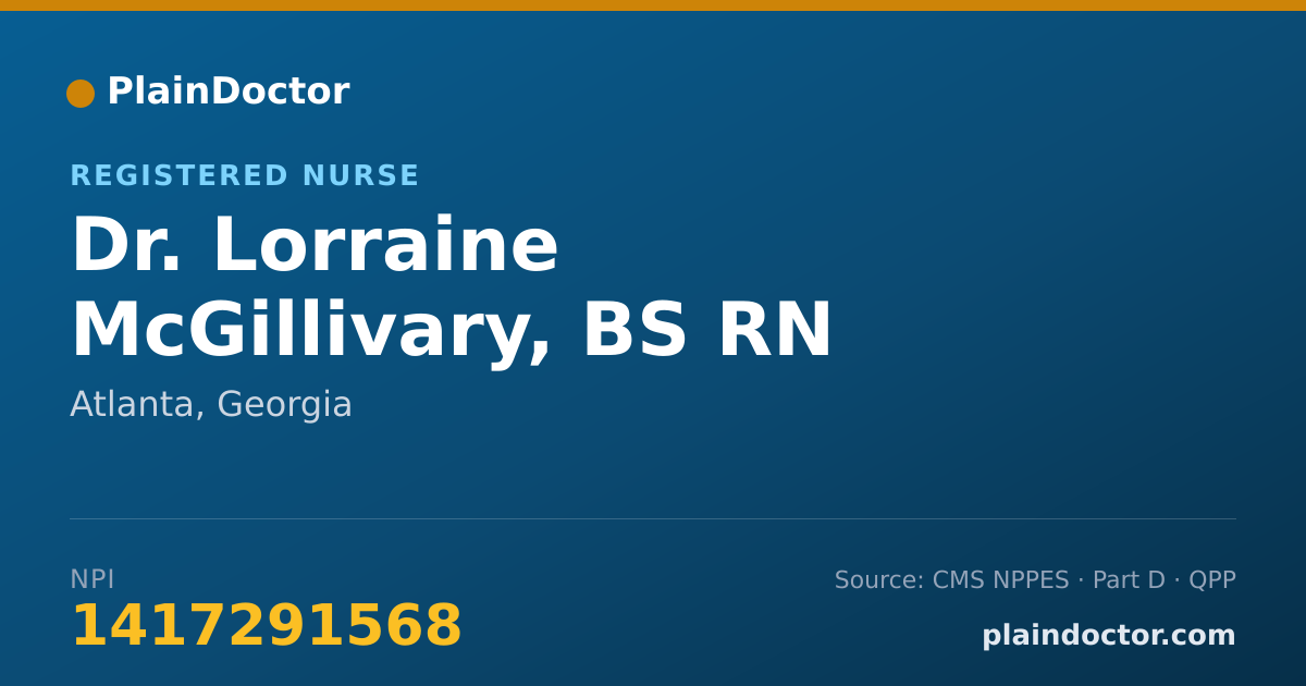 Shareable card for Lorraine McGillivary, BS RN - Registered Nurse, Atlanta, GA
