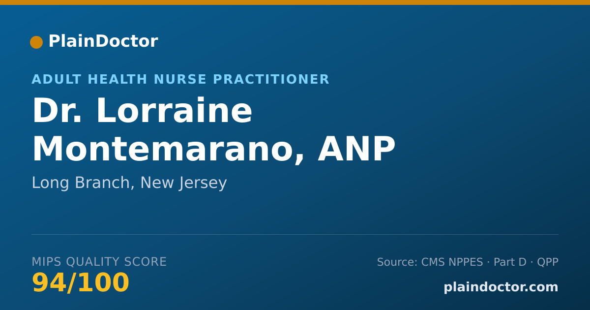 Shareable card for Lorraine Montemarano, ANP - Adult Health Nurse Practitioner, Long Branch, NJ