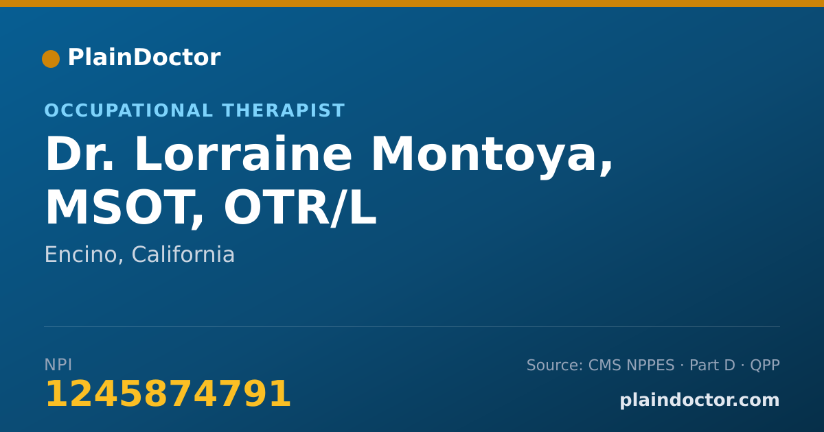 Shareable card for Lorraine Montoya, MSOT, OTR/L - Occupational Therapist, Encino, CA