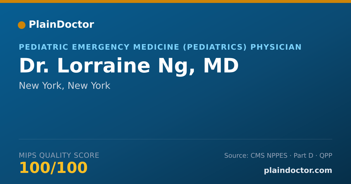 Shareable card for Lorraine Ng, MD - Pediatric Emergency Medicine (Pediatrics) Physician, New York, NY