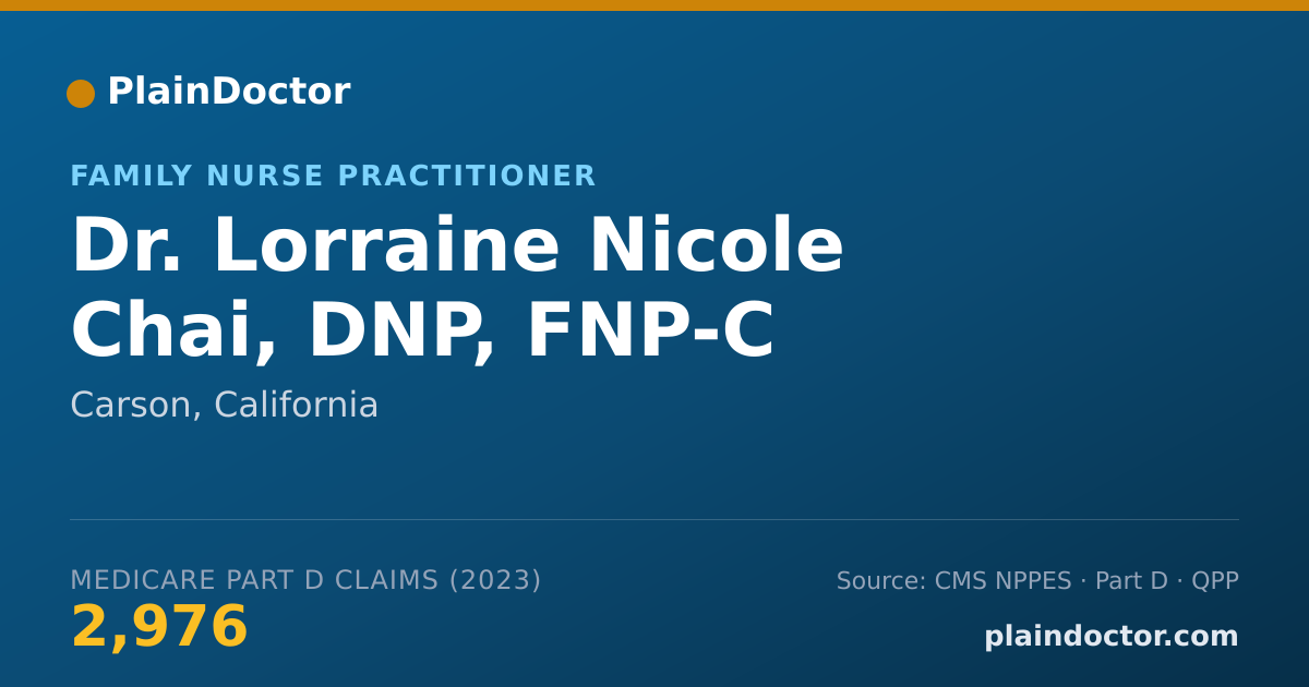 Shareable card for Lorraine Nicole Chai, DNP, FNP-C - Family Nurse Practitioner, Carson, CA