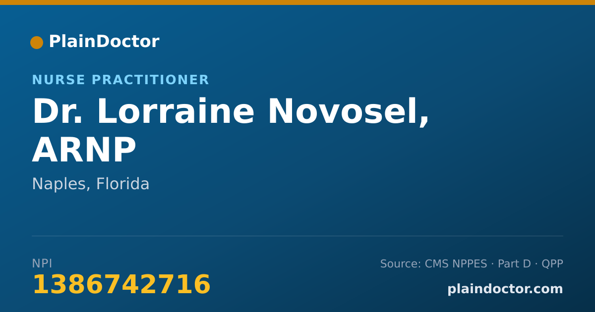 Shareable card for Lorraine Novosel, ARNP - Nurse Practitioner, Naples, FL