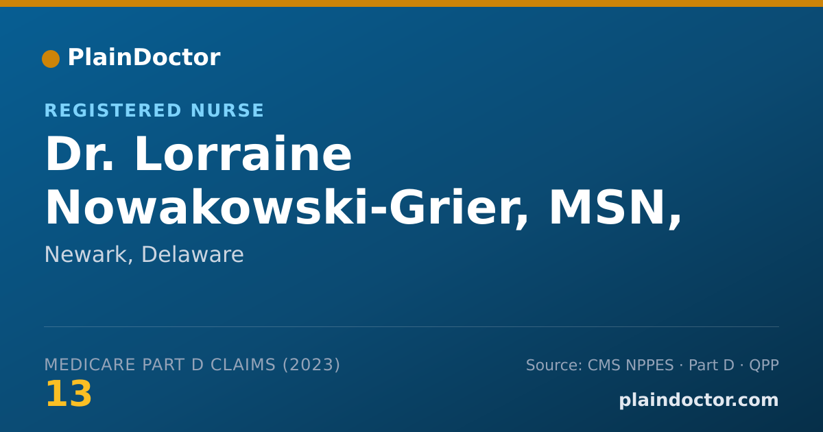 Shareable card for Lorraine Nowakowski-Grier, MSN, APRN - Registered Nurse, Newark, DE