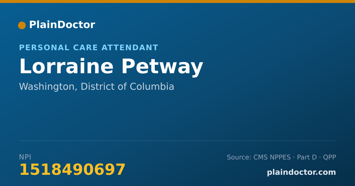 Shareable card for Lorraine Petway - Personal Care Attendant, Washington, DC