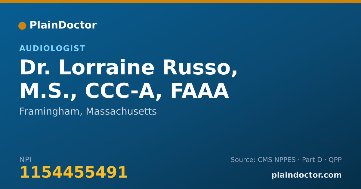 Shareable card for Lorraine Russo, M.S., CCC-A, FAAA - Audiologist, Framingham, MA