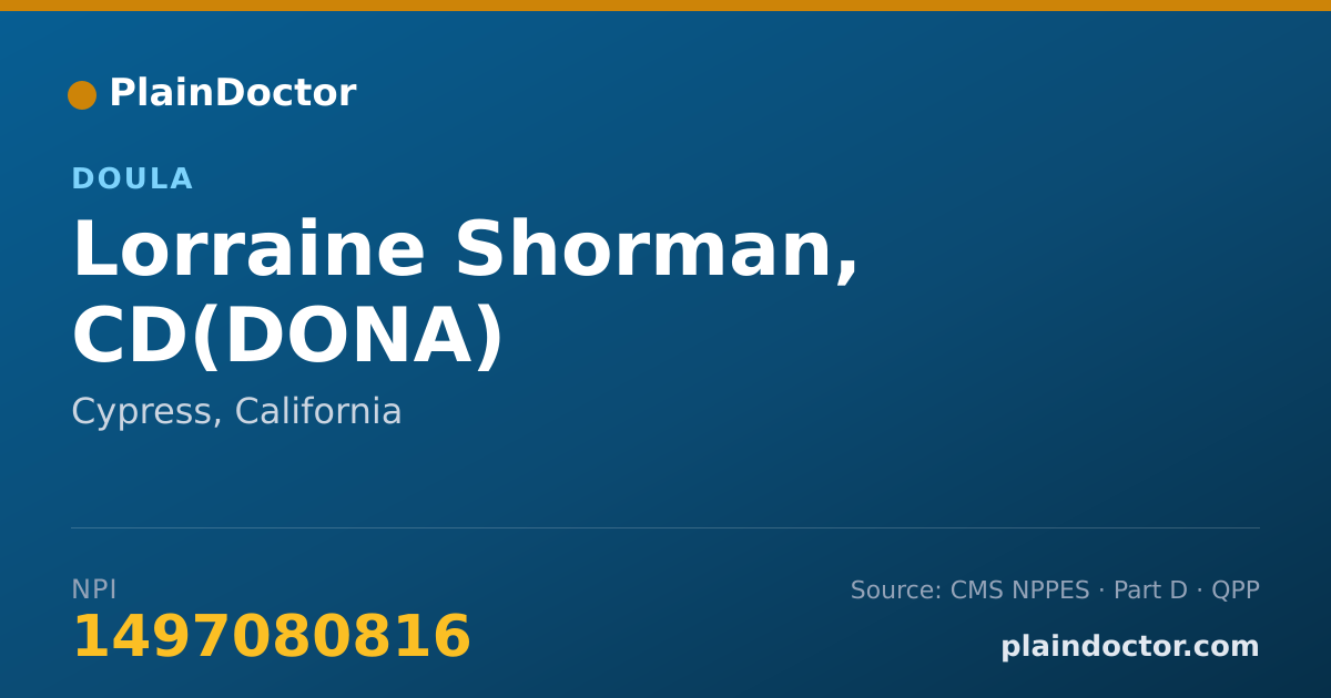 Shareable card for Lorraine Shorman, CD(DONA) - Doula, Cypress, CA