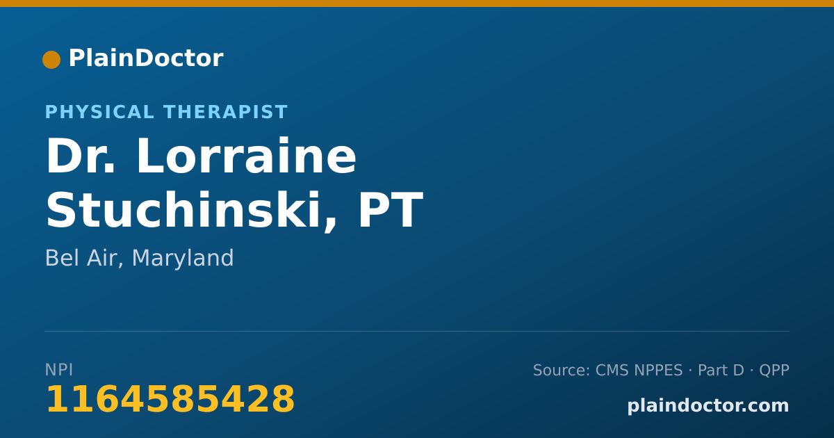 Shareable card for Lorraine Stuchinski, PT - Physical Therapist, Bel Air, MD
