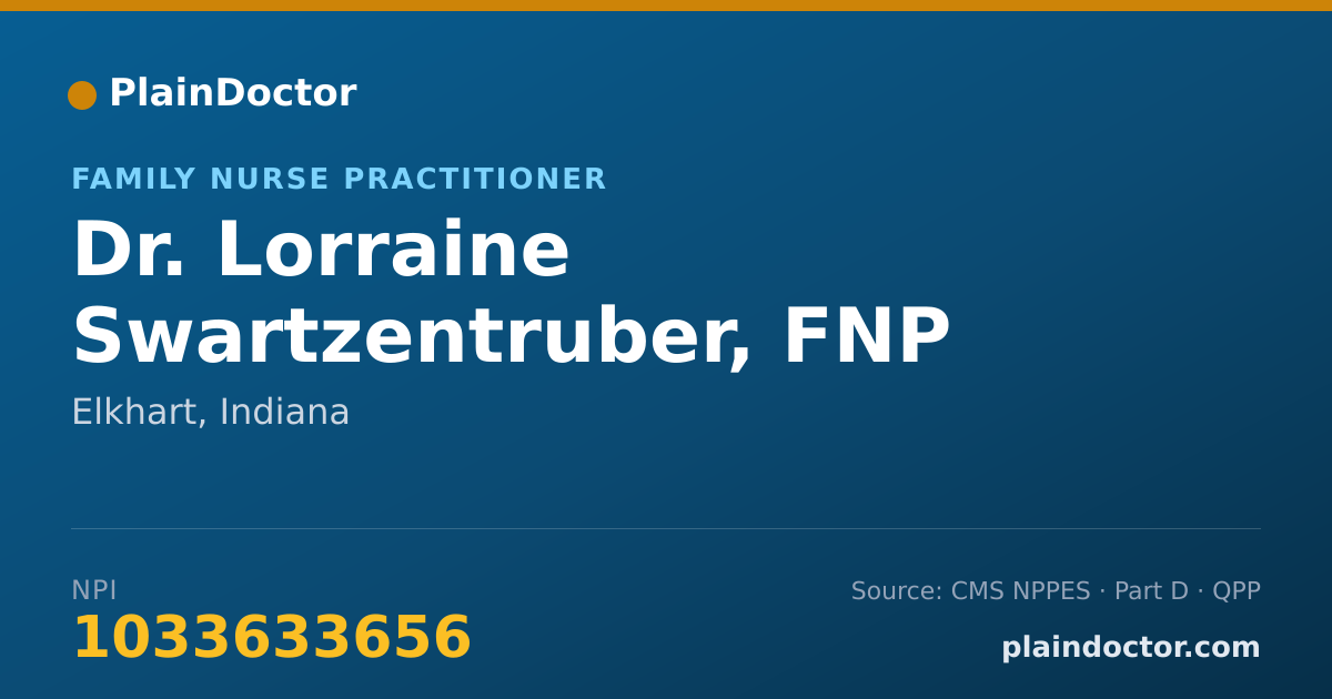Shareable card for Lorraine Swartzentruber, FNP - Family Nurse Practitioner, Elkhart, IN