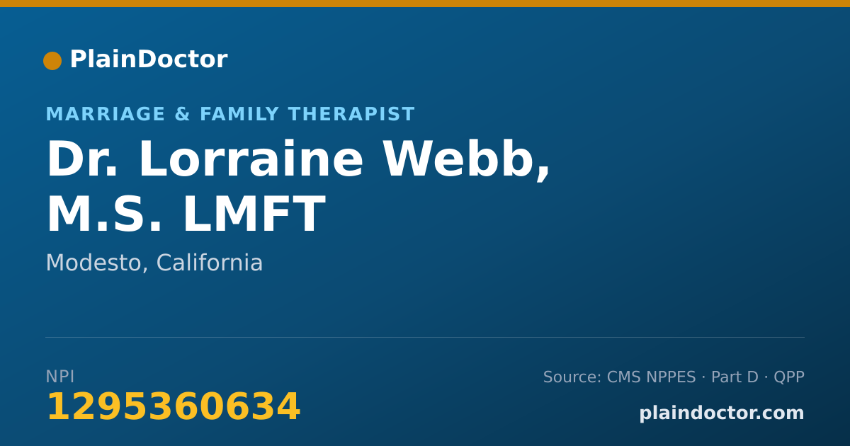 Shareable card for Lorraine Webb, M.S. LMFT - Marriage & Family Therapist, Modesto, CA