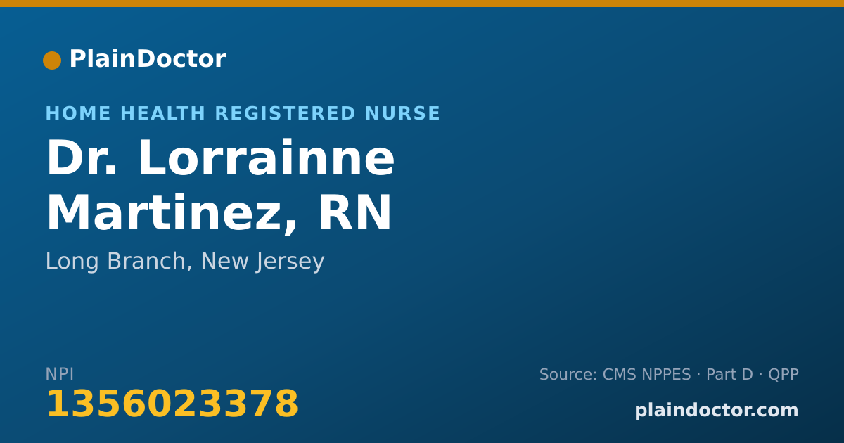 Shareable card for Lorrainne Martinez, RN - Home Health Registered Nurse, Long Branch, NJ