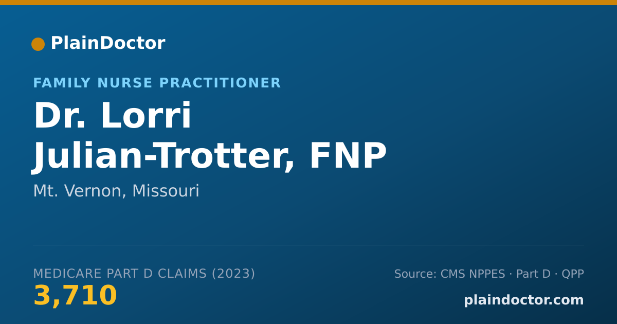 Shareable card for Lorri Julian-Trotter, FNP - Family Nurse Practitioner, Mt. Vernon, MO