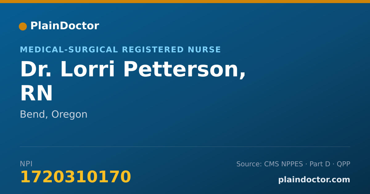 Shareable card for Lorri Petterson, RN - Medical-Surgical Registered Nurse, Bend, OR